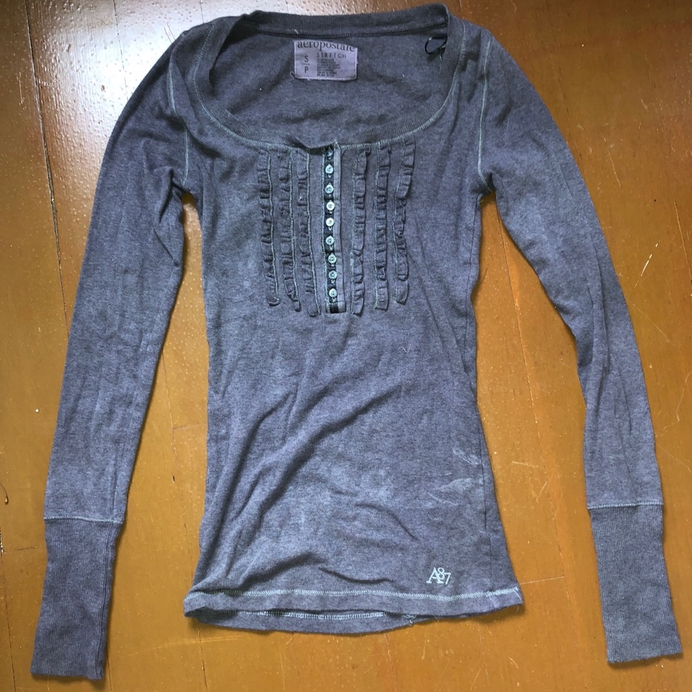 LONG SLEEVE DARK PURPLE SHIRT FROM AEROPOSTALE